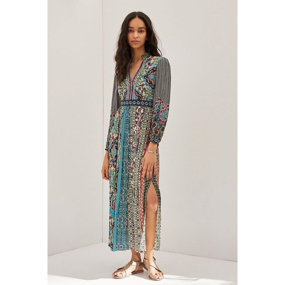 NWT Anthropologie We Select Dresses Bhanuni by Jyoti Patterned Maxi Dress Size 2